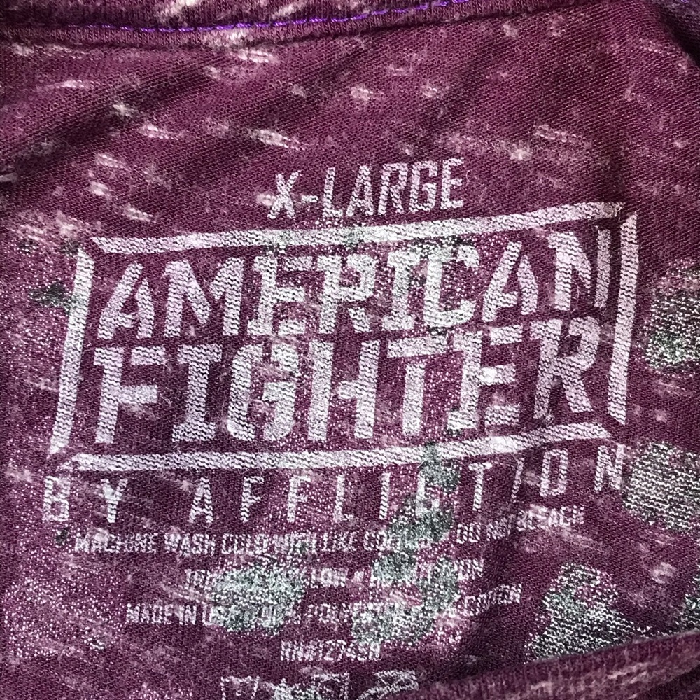 American Fighter Training Division Men’s Purple Double Sided Graphic Logo Shirt - Picture 4 of 5
